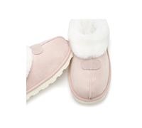 Pantolette "Plüsch Hausschuh, Pantoffeln, Clogs, Schlappen, Hausschuh", Damen, Gr. 43, rosa (rosé), Obermaterial: 80% Textilmaterial, 20% Kunstfell. Decksohle: 100% Kunstfell. Futter: 100% Kunstfell. 