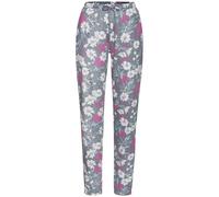 Pyjamahose, Damen, Gr. 48/50, N-Gr, bunt (grau, rosa, geblümt), Single Jersey, Obermaterial: 100% Baumwolle, VIVANCE DREAMS BY LASCANA, geblümt, Basic schmal lang, Hosen Pyjamahose, mit schönem Allove