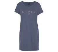 Bigshirt VIVANCE DREAMS, Damen, Gr. 40/42, blau, Single Jersey, Obermaterial: 100% Baumwolle, unifarben, Basic, bequem mini, Rundhals, Shirts, mit Frontdruck (19485009-40) blau