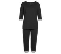Vivance Dreams Capri-Pyjama, mit Pünktchen- und Streifenmuster 32/34 schwarz Damen Pyjamas Nachtwäsche Damenwäsche Capri-Pyjama 32/34 schwarz, gepunktet