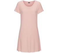 Nachthemd VIVANCE DREAMS, Damen, Gr. 36/38, N-Gr, apricot, Rippware, Obermaterial: 92% Modal (TENCEL™), 8% Elasthan, bedruckt, bequem kurz, Rundhals, eingesetzt Babylock, Kleider Nachthemd, mit Babylo