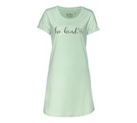 Nachthemd VIVANCE DREAMS, Damen, Gr. 44/46, N-Gr, grün (jade, bedruckt), Single Jersey, Obermaterial: 100% Baumwolle, bedruckt, Basic, bequem kurz, Rundhals, eingesetzt Aufschlag, Kleider Nachthemd, m