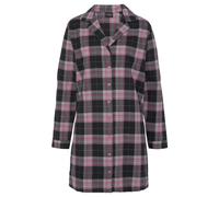Nachthemd VIVANCE DREAMS, Damen, Gr. 40, N-Gr, pink (pink, grau, kariert), Flanell, Obermaterial: 100% Baumwolle, kariert, mehrfarbig, kurz, V-Ausschnitt, Kleider Nachthemd, aus kuschelig weichem Flan
