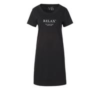 Nachthemd VIVANCE DREAMS, Damen, Gr. 40/42, N-Gr, schwarz, Single Jersey, Obermaterial: 100% Baumwolle, bedruckt, unifarben, Basic ca. Mitte Oberschenkel, Rundhals, abgesteppte Kante, Kleider Nachthem