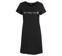 Nachthemd VIVANCE DREAMS, Damen, Gr. 44/46, N-Gr, schwarz, Single Jersey, Obermaterial: 100% Baumwolle, bedruckt, unifarben, Basic, bequem kurz, Rundhals, eingesetzt, Kleider Nachthemd, in bequemer We