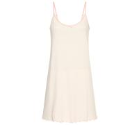 Negligé VIVANCE DREAMS, Damen, Gr. 40/42, N-Gr, apricot, Jersey, Obermaterial: 100% Baumwolle, figurbetont mini, tiefer V-Ausschnitt, Kleider Negligé, mit romatischem Ajourstrickmuster (13855630-40) a
