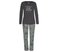 VIVANCE DREAMS Damen Pyjama graphit-graugrün Gr.36/38