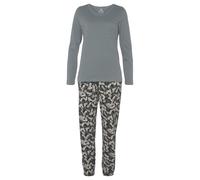 VIVANCE DREAMS Damen Pyjama grau-blau gemustert Gr.44/46