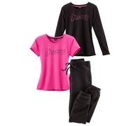 VIVANCE DREAMS Damen Pyjama pink-schwarz Gr.40/42