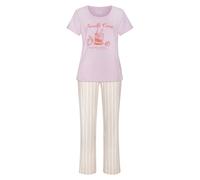 VIVANCE DREAMS Damen Pyjama rosa-weiß-gestreift Gr.48/50