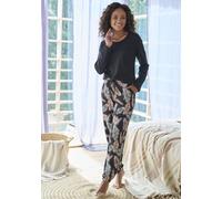 Pyjama VIVANCE DREAMS Gr. 40/42, bunt (rose schwarz gemustert) Damen Homewear-Sets (16811438-40) rose schwarz gemustert