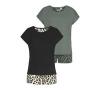 Shorty VIVANCE DREAMS Gr. 32/34, bunt (ecru, schwarz, gemustert gemustert) Damen Homewear-Sets (29216709-32) ecru, schwarz, gemustert schwarz, gemustert