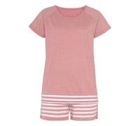 Shorty VIVANCE DREAMS, Damen, Gr. 40/42, rosa (rosa geringelt), Single Jersey, Obermaterial: 50% Baumwolle, 50% Polyester, Basic kurz, Rundhals, Raglanärmel, Homewear-Sets Shorty, mit Streifen-Details