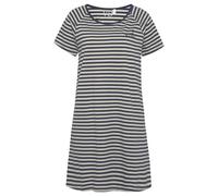 Sleepshirt VIVANCE DREAMS, Damen, Gr. 44/46, N-Gr, blau (dunkelblau), Single Jersey, Obermaterial: 100% Baumwolle, gestreift, bestickt, bedruckt, casual, bequem mini, Rundhals, Kurzarm Raglanärmel, Kl