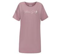 Sleepshirt VIVANCE DREAMS, Damen, Gr. 48/50, N-Gr, lila (mauve), Single Jersey, Obermaterial: 60% Baumwolle, 40% Polyester, bedruckt, unifarben, bequem ca. Mitte Oberschenkel, Rundhals, abgesteppt, Kl