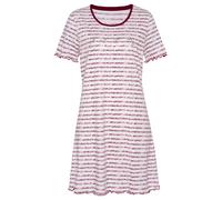 Sleepshirt VIVANCE DREAMS, Damen, Gr. 36/38, N-Gr, bunt (pink, rot, gestreift), Single Jersey, Obermaterial: 100% Baumwolle, gestreift, feminin, bequem kurz, Rundhals, Kurzarm Babylock kontrastfarben,