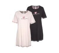 Sleepshirt VIVANCE DREAMS Gr. 52/54, N-Gr, bunt (schwarz, schwarz, weiß kariert, rosa, schwarz kariert) Damen, Kleider (42449131-52) schwarz, schwarz, weiß kariert, rosa, rosa, schwarz kariert