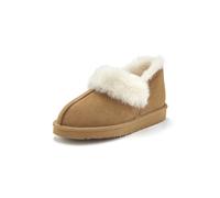 Hausschuh VIVANCE DREAMS "Plüsch Hausschuh, Pantolette, Pantoffel, Homeslippers", Damen, Gr. 37, camelfarben, Obermaterial: 100% Rindsleder. Decksohle: 100% Lammfell. Futter: 100% Lammfell. Laufsohle: