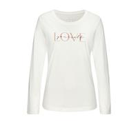 Longsleeve VIVANCE DREAMS, Damen, Gr. 36/38, weiß, Single Jersey, Obermaterial: 50% Baumwolle, 50% Viskose, unifarben, bedruckt, modisch, Basic lang, Rundhals, Langarm, Shirts, mit schönem Frontprint 