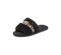 Hausschuh VIVANCE "Pantolette, Plüschhausschuh", Damen, Gr. 38, schwarz, Obermaterial: 100% Textilmaterial. Decksohle: 100% Textilmaterial. Futter: 100% Textilmaterial. Laufsohle: 100% Synthetik, anim