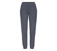 Pyjamahose VIVANCE DREAMS, Damen, Gr. 44/46, N-Gr, grau (anthrazit), Rippstrick, Obermaterial: 63% Polyester, 33% Viskose, 4% Elasthan, unifarben, Basic, bequem lang, Hosen Pyjamahose, in weicher Ripp