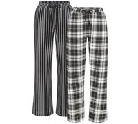 Pyjamahose VIVANCE DREAMS, Damen, Gr. 32/34, N-Gr, schwarz, weiß, gemustert, Single Jersey, Obermaterial: 100% Baumwolle, gemustert, Basic, ausgestellt lang, Hosen, Mit Karos oder Streifen (32864126-3