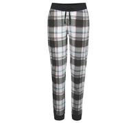 Schlafhose VIVANCE DREAMS, Damen, Gr. 32/34, N-Gr, schwarz-weiß (schwarz, weiß, kariert), Jersey, Obermaterial: 100% Baumwolle, bequem lang, Hosen Schlafhose, mit Allover-Druck (96817204-32) schwarz,
