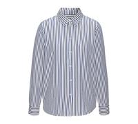 Hemdbluse VIVANCE, Damen, Gr. 40, creme, blau gestreift, Web, Obermaterial: 52% Viskose, 48% Polyester, gestreift, figurumspielend hüftlang, Rundhals, 1-Knopf-Manschette, Blusen Hemdbluse, mit Streife