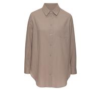 Hemdbluse VIVANCE, Damen, Gr. 40, taupe, Web, Obermaterial: 100% Baumwolle, Strukturmuster, unifarben, figurumspielend hüftbedeckend, V-Ausschnitt, 1-Knopf-Manschette, Blusen Hemdbluse, aus Strukturwa