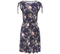 Jerseykleid VIVANCE, Damen, Gr. 42, N-Gr, rosa (rosa bedruckt), Jersey, Obermaterial: 100% Viskose, bedruckt, geblümt, modisch, figurumspielend kniefrei, Rundhals, Kurzarm verstellbar mit Bindeband, K