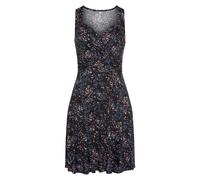 Jerseykleid VIVANCE "in Wickeloptik mit Alloverdruck", Damen, Gr. 44, N-Gr, rosa (schwarz, rose, bedruckt), Jersey, Obermaterial: 95% Viskose, 5% Elasthan, bedruckt, figurumspielend kniefrei, V-Aussch