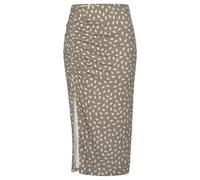Jerseyrock VIVANCE, Damen, Gr. 44, grau (taupe, creme bedruckt), Jersey, Obermaterial: 95% Viskose, 5% Elasthan, bedruckt, figurbetont ca. Mitte Wade, Röcke, mit seitlicher Raffung und Schlitz, Midiro