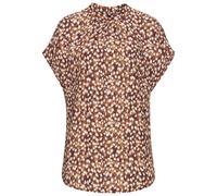 Kurzarmbluse VIVANCE, Damen, Gr. 36, braun (braun, creme bedruckt), Web, Obermaterial: 100% Viskose, bedruckt, figurumspielend hüftlang, weit, Blusen, mit Pünktchendruck, Druckbluse (51121936-36) brau