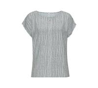 Kurzarmbluse VIVANCE, Damen, Gr. 52, weiß, schwarz gestreift, Web, Obermaterial: 100% Viskose, bedruckt, gestreift, figurumspielend hüftbedeckend, Rundhals, Blusen, mit Zierdetail am Ausschnitt, Druck