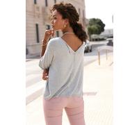 Kurzarmpullover VIVANCE Gr. 32/34, grau (grau, meliert) Damen Pullover (28781104-32) grau, meliert