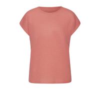 Kurzarmshirt VIVANCE "mit modischer Waffelstruktur", Damen, Gr. 40/42, rot (apricot), Strick, Obermaterial: 64% Polyester, 34% Viskose, 2% Elasthan, leicht transparent, unifarben, modisch, bequem, Run