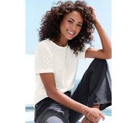 VIVANCE Kurzarmshirt Damen creme, schwarz Gr.48/50