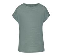 Kurzarmshirt VIVANCE "mit modischer Waffelstruktur", Damen, Gr. 40/42, braun (eukalyptus), Strick, Obermaterial: 64% Polyester, 34% Viskose, 2% Elasthan, transparent, unifarben, modisch, bequem, Rundh