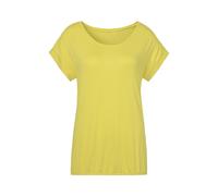 Kurzarmshirt VIVANCE "mit Gummizug im Bund", Damen, Gr. 40/42, gelb, Obermaterial: 95% Viskose, 5% Elasthan, unifarben, Basic, bequem normal, Rundhals, angeschnitten, Shirts, aus weichem Viskose-Stret