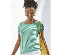 VIVANCE Kurzarmshirt Damen mint, creme Gr.48/50