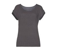 Kurzarmshirt VIVANCE "mit dekorativem Ärmelsaum" Gr. 36/38, blau (navy) Damen Shirts (25638744-36) navy