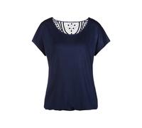 Vivance T-Shirt mit weicher Häkelspitze im Rücken, navy