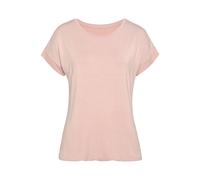 Kurzarmshirt VIVANCE "mit Gummizug im Bund", Damen, Gr. 40/42, rosa (rose), Obermaterial: 95% Viskose, 5% Elasthan, unifarben, Basic, bequem normal, Rundhals, angeschnitten, Shirts, aus weichem Viskos
