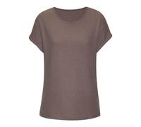 Kurzarmshirt VIVANCE "aus weicher Piqué-Qualität", Damen, Gr. 32/34, grau (taupe), Piqué, Obermaterial: 69% Polyester (REPREVE), 28% Viskose, 3% Elasthan, Waffelmuster, unifarben, lässig geschnitten n