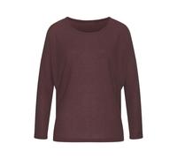 Langarmshirt VIVANCE "aus weichem Strukturstrick", Damen, Gr. 48/50, lila (aubergine), Strick, Obermaterial: 70% Polyester (REPREVE), 30% Viskose, unifarben, Basic, bequem, Rundhals, Shirts, aus bügel