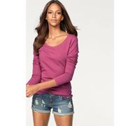 Vivance Langarmshirt, aus elastischer Baumwoll-Qualität 48/50 bunt Damen Langarm Shirts Sweatshirts Langarmshirt 48/50 beere, navy