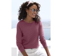 Langarmshirt VIVANCE Gr. 40/42, lila (beere, taupe) Damen Shirts (30579530-40) beere, taupe