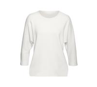 Langarmshirt VIVANCE "aus bügelfreier Strukturqualität", Damen, Gr. 32/34, beige (creme), Stoff, Obermaterial: 80% Polyester, 16% Viskose, 4% Elasthan, unifarben, modisch, bequem normal, Rundhals, Kur