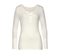 Langarmshirt VIVANCE Gr. 36/38, beige (creme), Damen, Rippware, Obermaterial: 95% Viskose, 5% Elasthan, Shirts, aus modischer Rippware (49323336-36) creme