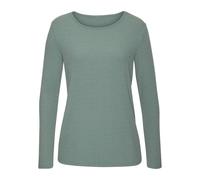 Langarmshirt VIVANCE "mit modischer Rippstruktur", Damen, Gr. 48/50, eucalyptus, Rippware, Obermaterial: 63% Polyester (REPREVE), 34% Viskose, 3% Elasthan, Strukturmuster, unifarben, Basic, figurumspi